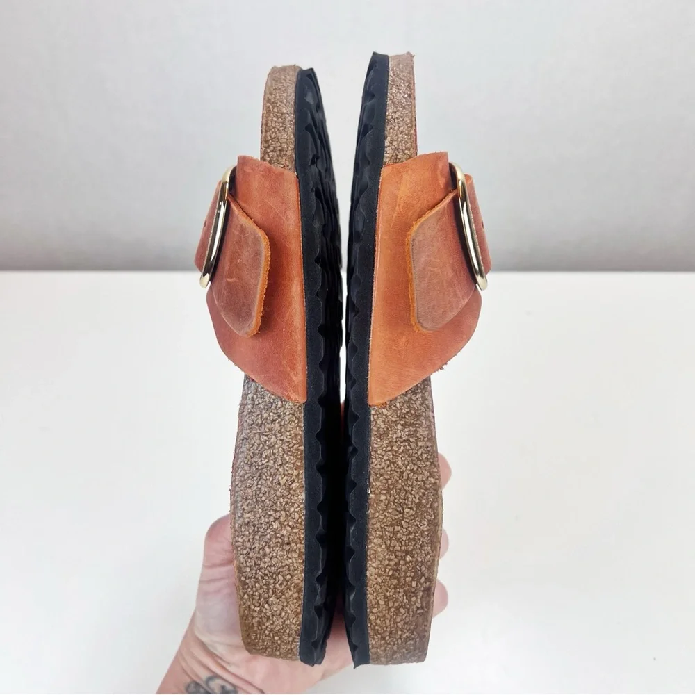 Birkenstock Madrid Big Buckle Oiled Leather Burnt Orange Size 38 - Picture 9 of 9